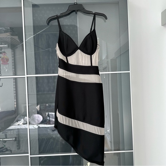 Serena Asymmetric Mesh Dress main image 1